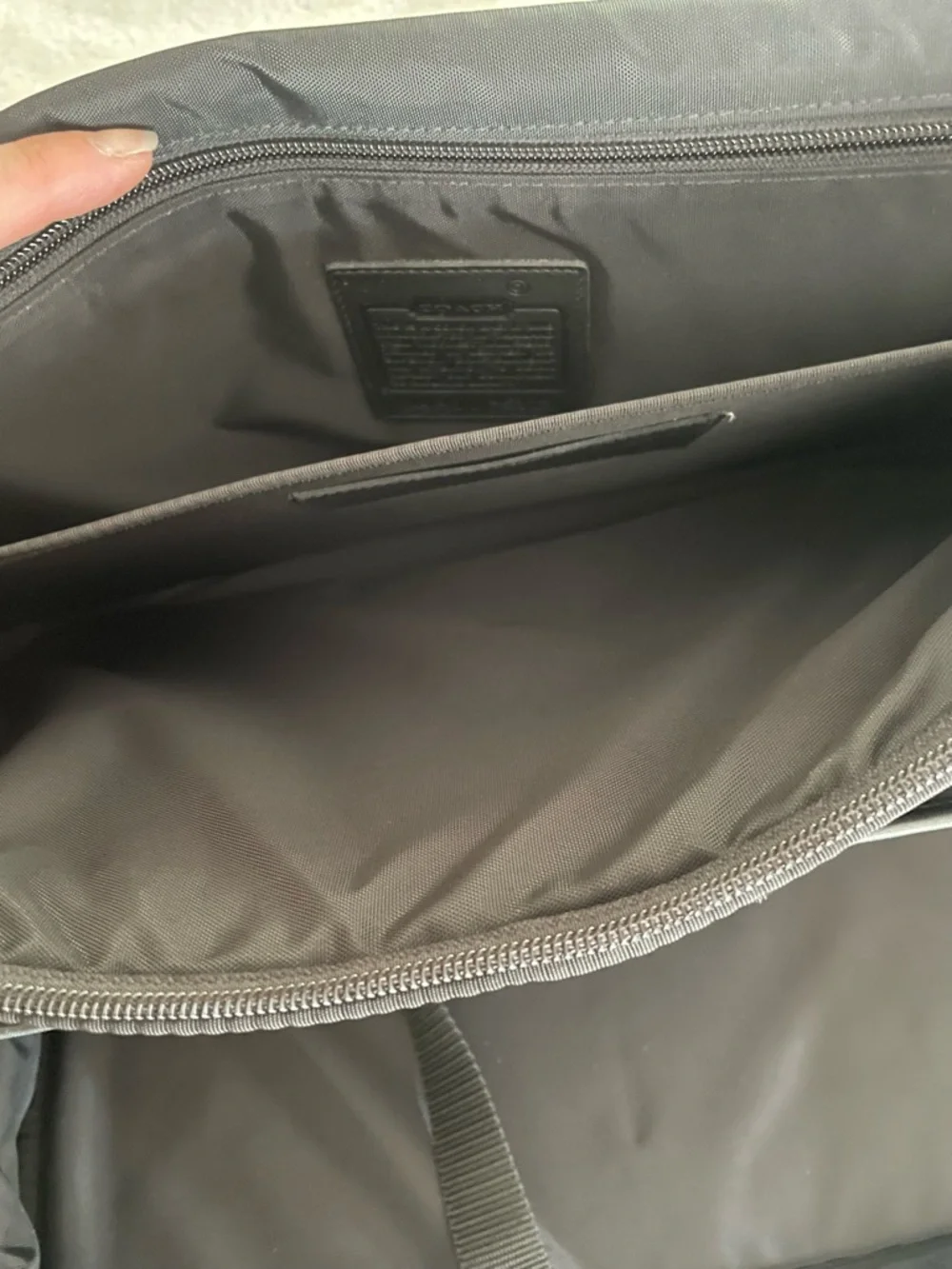 Vintage Coach Black Leather & Nylon Briefcase w/ Padded Laptop Compartment